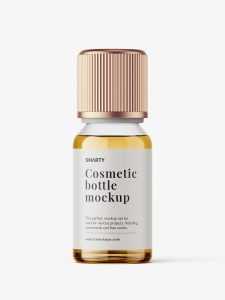 Clear essential oil bottle mockup