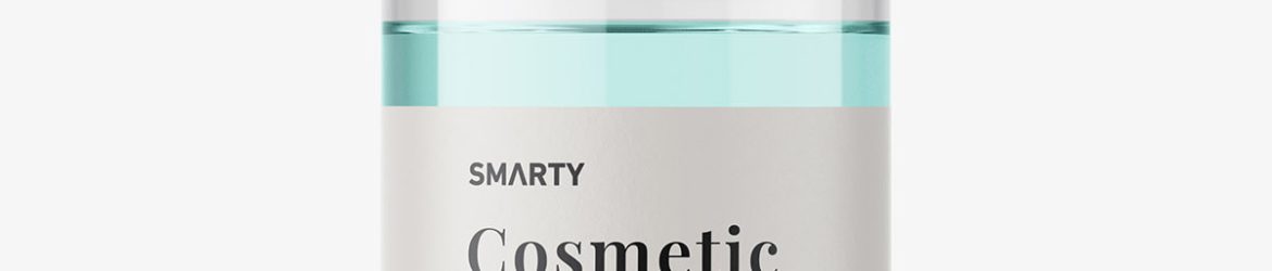 Clear essential oil bottle mockup