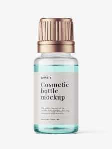 Clear essential oil bottle mockup