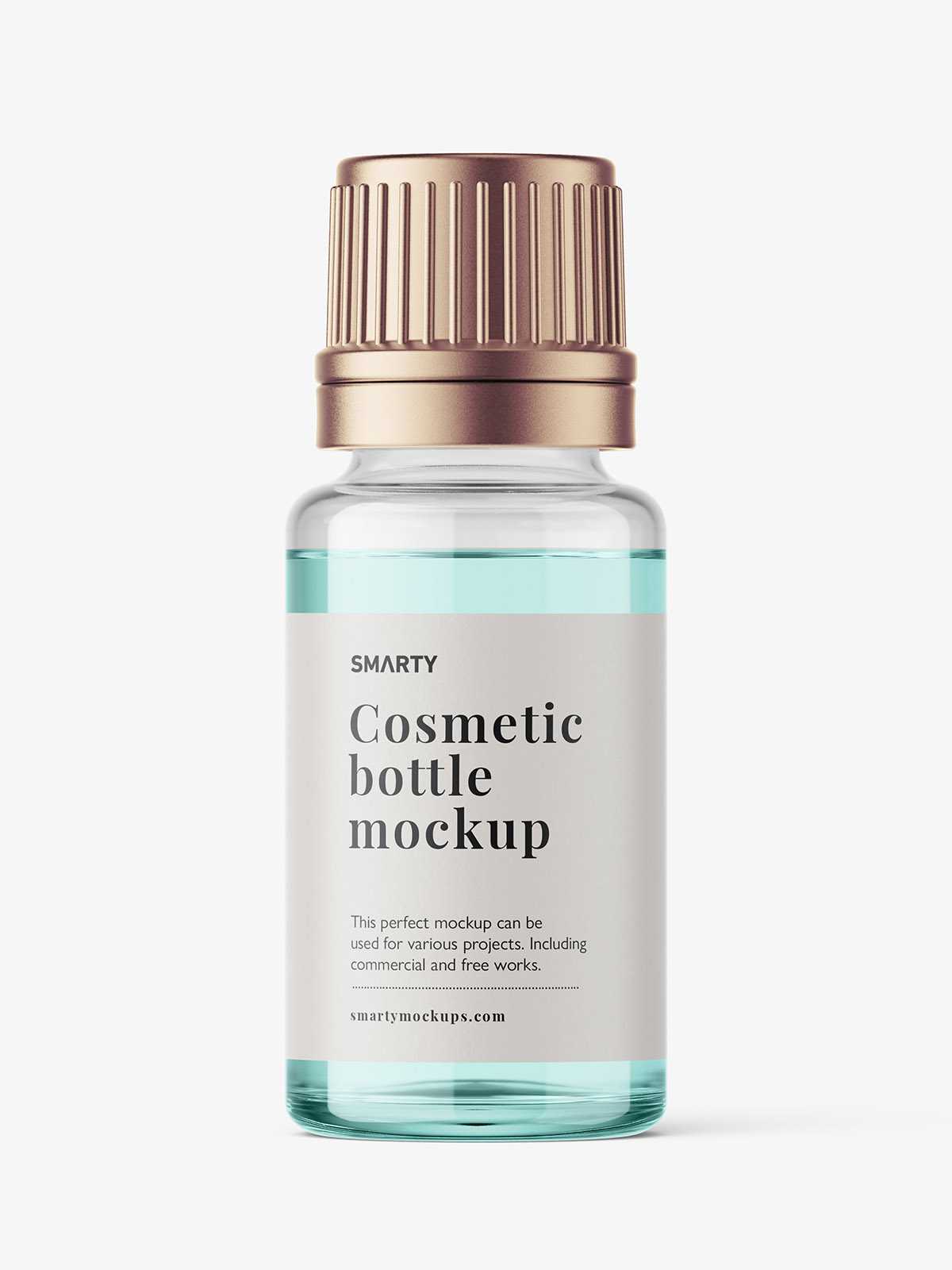Clear essential oil bottle mockup