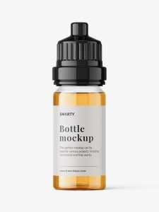 Clear essential oil bottle mockup