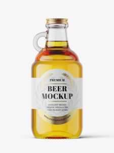 Clear farmhouse growler bottle mockup