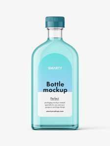 Clear flat 220 ml bottle mockup