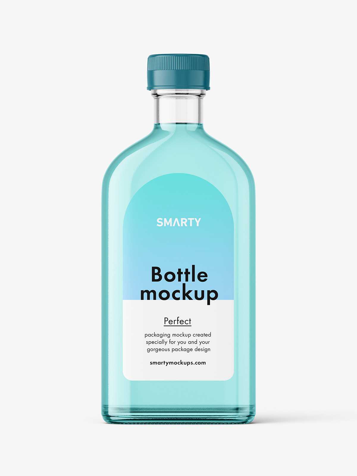 Clear flat 220 ml bottle mockup