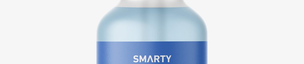 Clear frosted dropper bottle mockup
