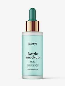 Clear frosted dropper bottle mockup