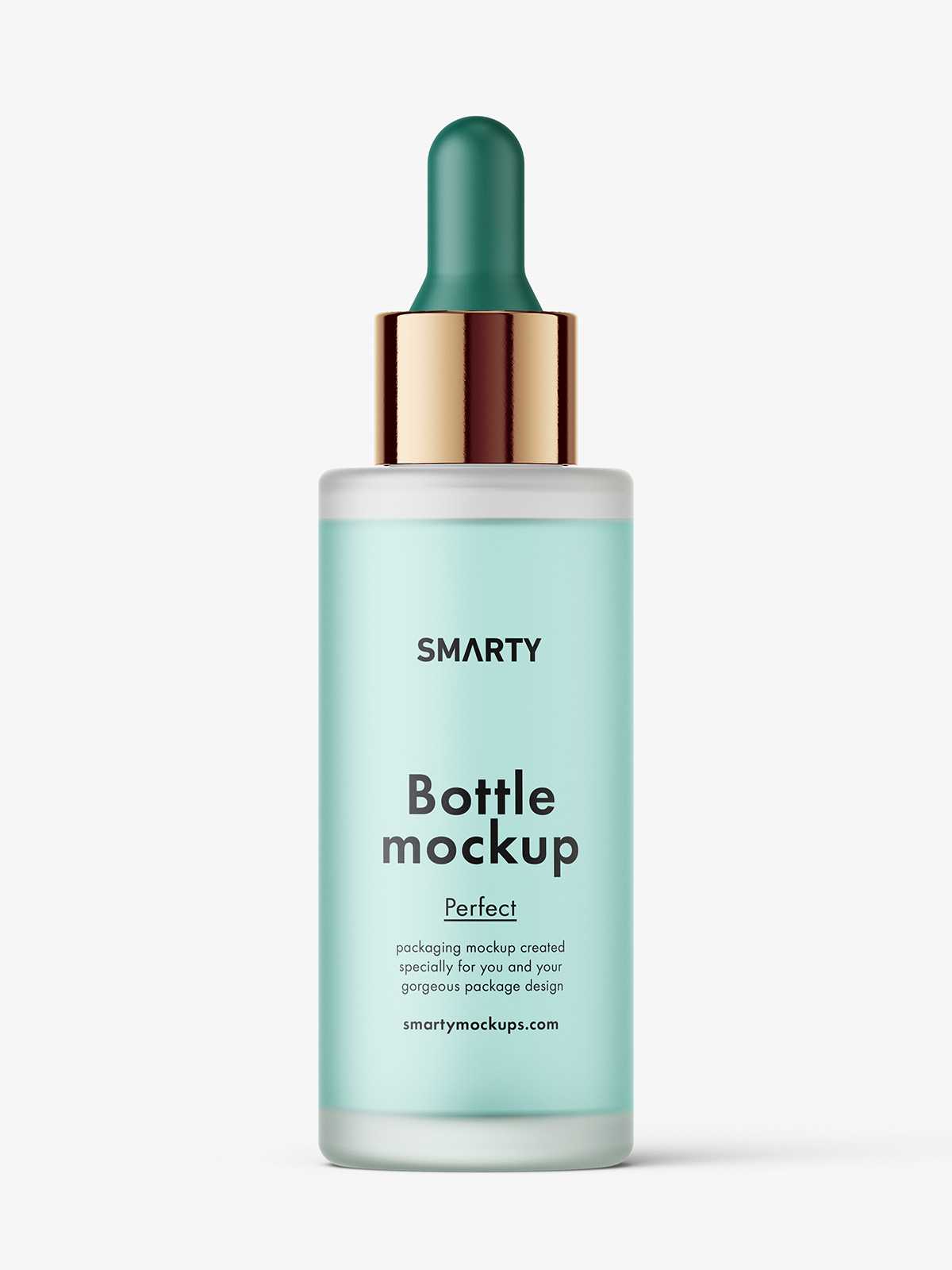 Clear frosted dropper bottle mockup