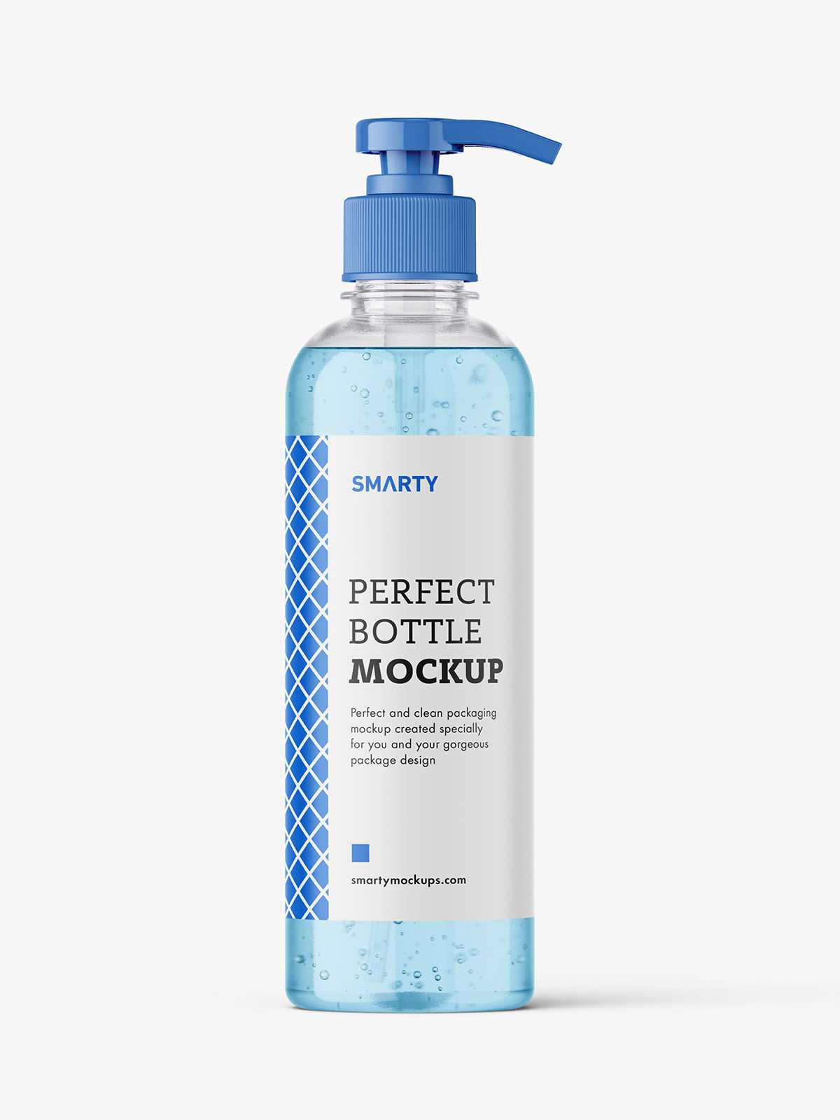 Clear gel pump bottle mockup