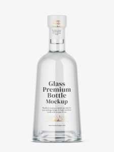 Clear gin bottle mockup