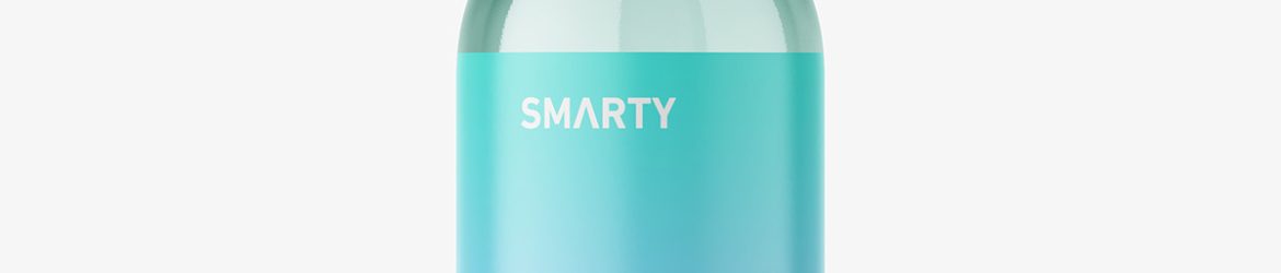 Clear glass bottle mockup