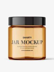Clear glass jar mockup
