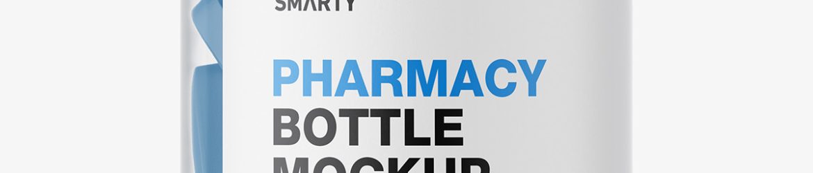 Clear jar with pills mockup