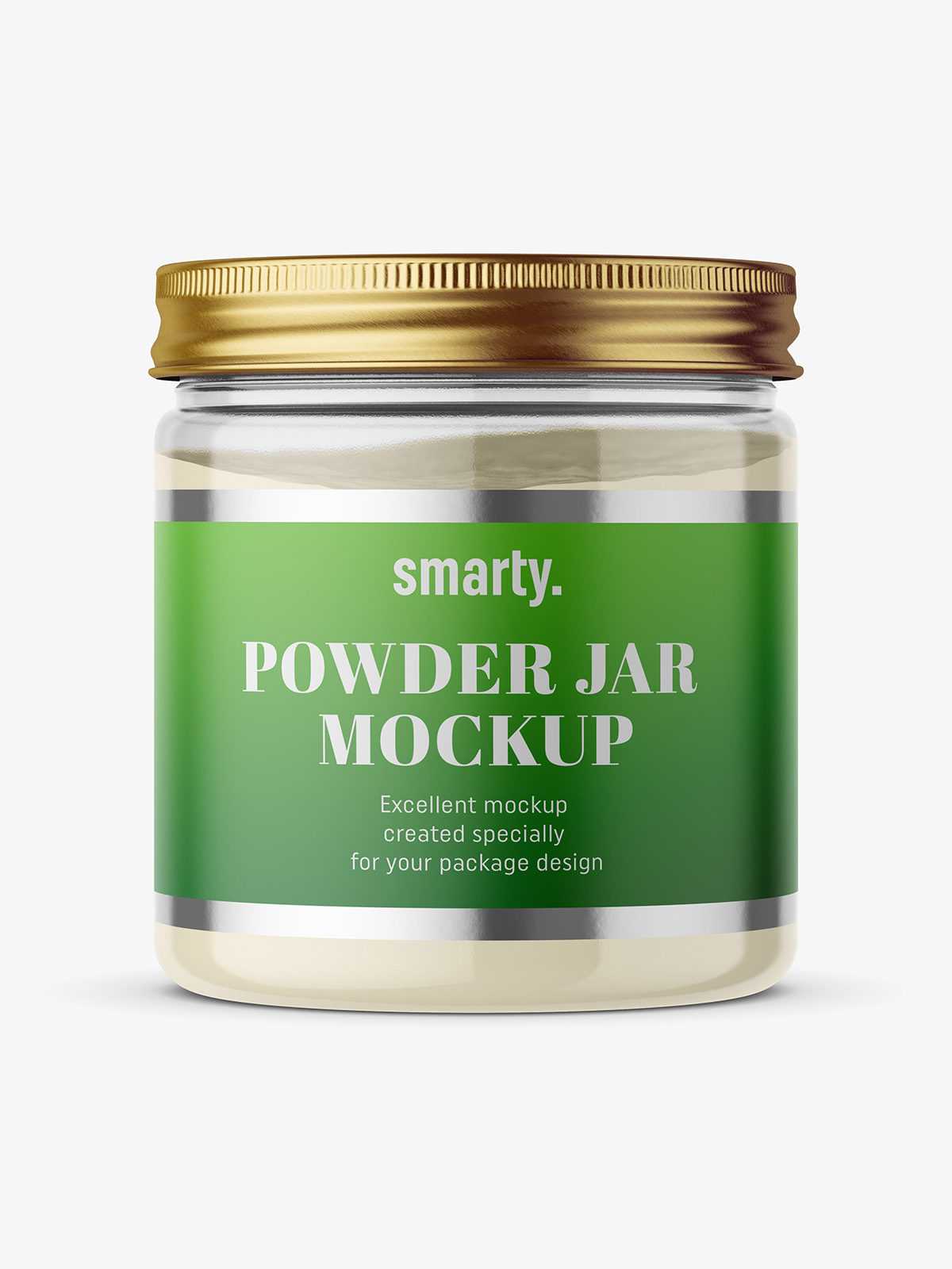 Clear jar with powder mockup