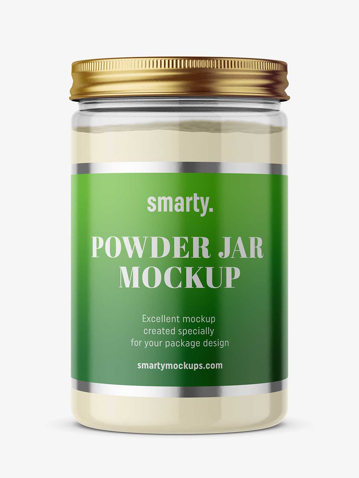 Clear jar with powder mockup