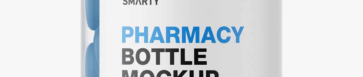 Clear jar with tablets mockup
