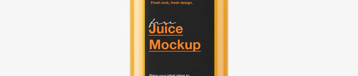 Clear juice bottle mockup