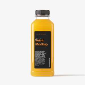 Clear juice bottle mockup