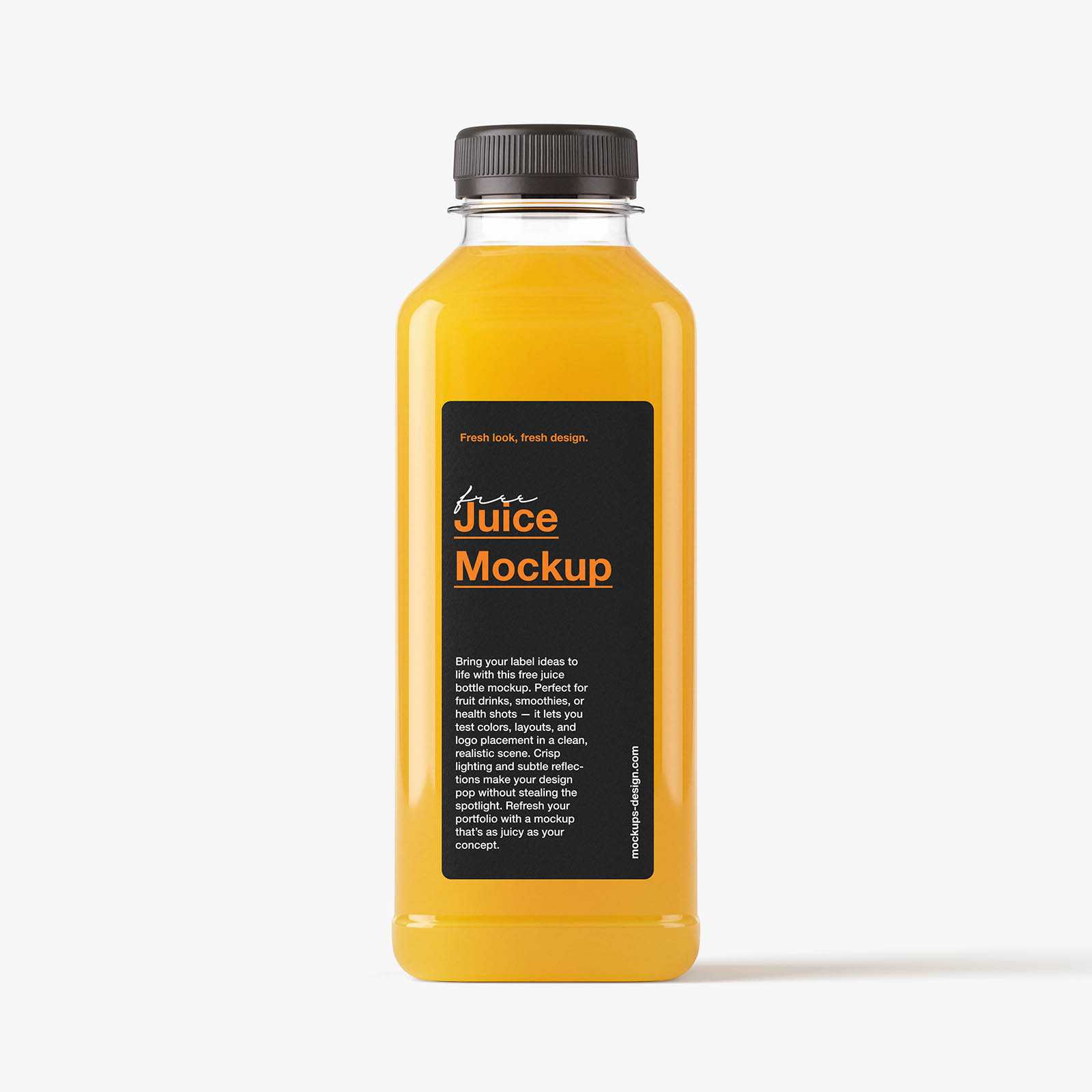 Clear juice bottle mockup