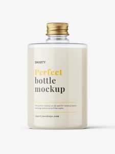 Clear lotion screw cap bottle mockup