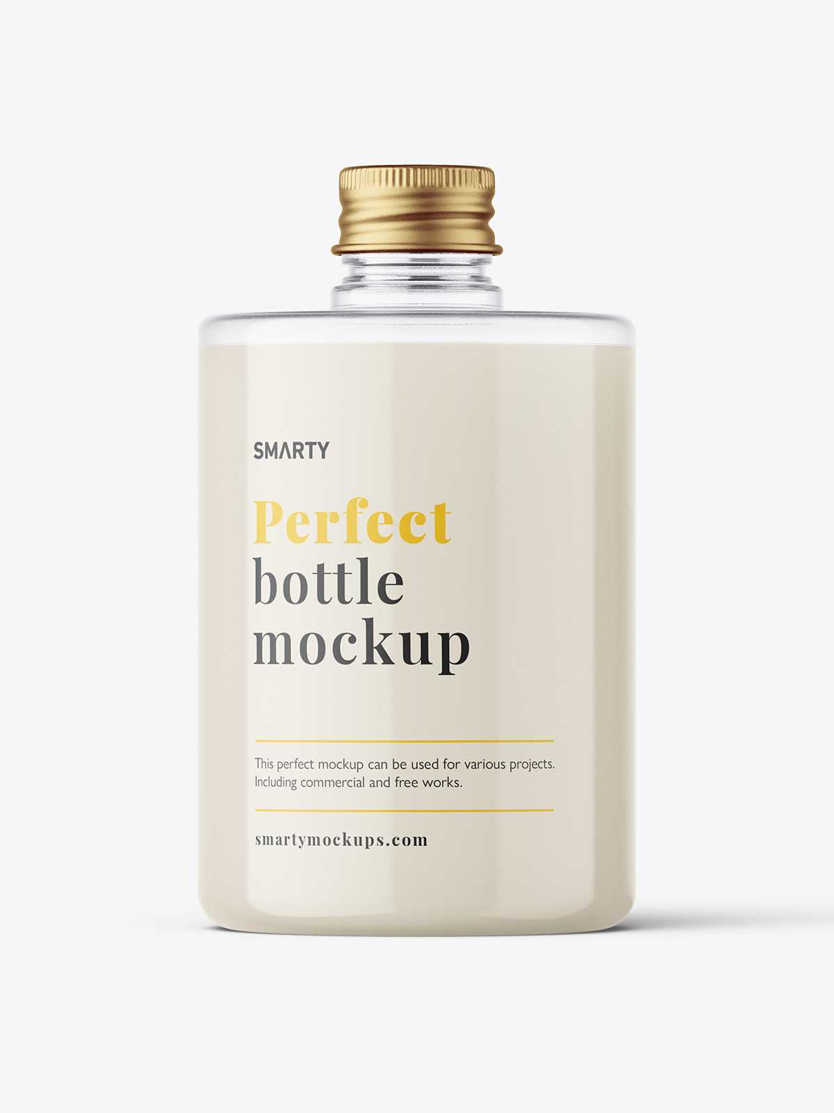 Clear lotion screw cap bottle mockup