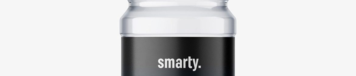 Clear mineral water bottle mockup