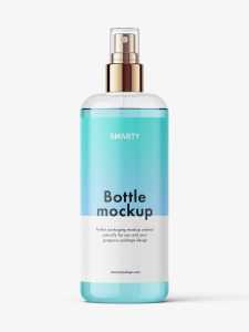 Clear mist spray bottle mockup