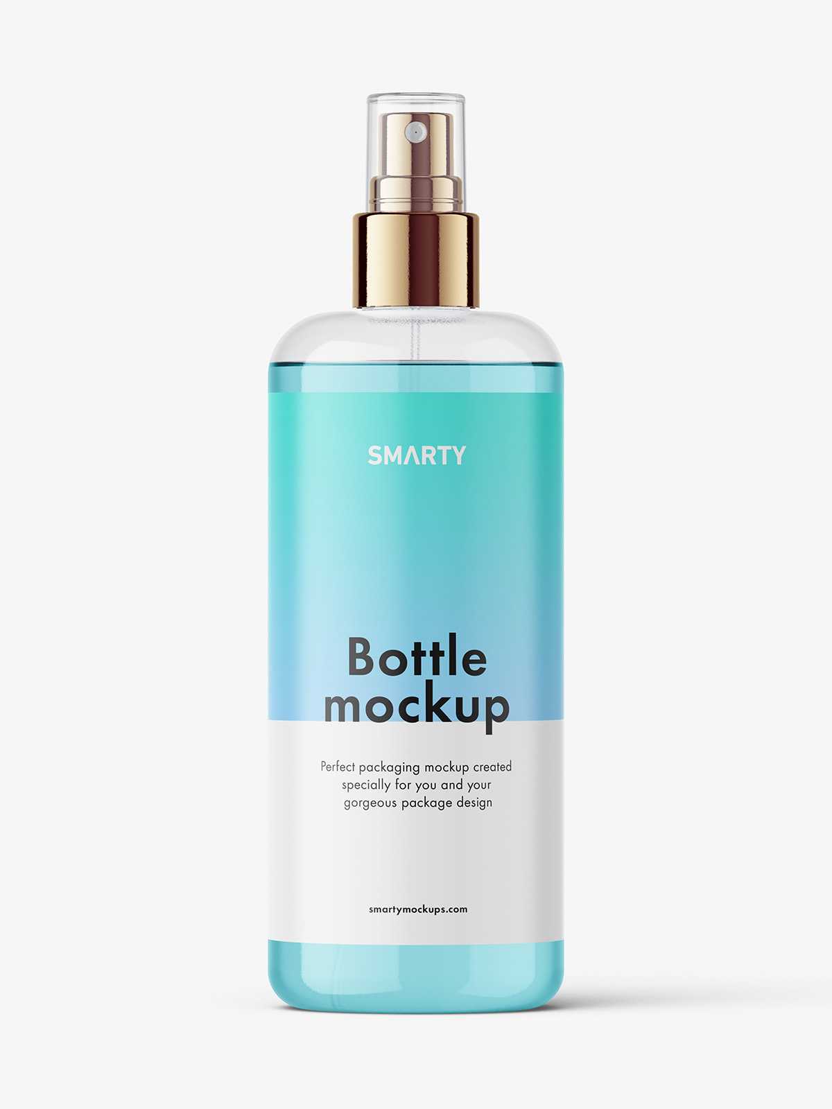 Clear mist spray bottle mockup