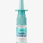 Clear nasal spray bottle mockup