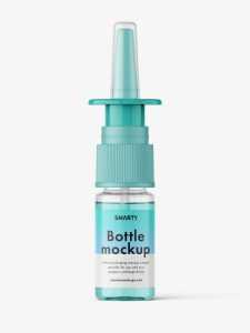 Clear nasal spray bottle mockup