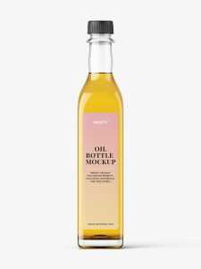 Clear oil bottle mockup