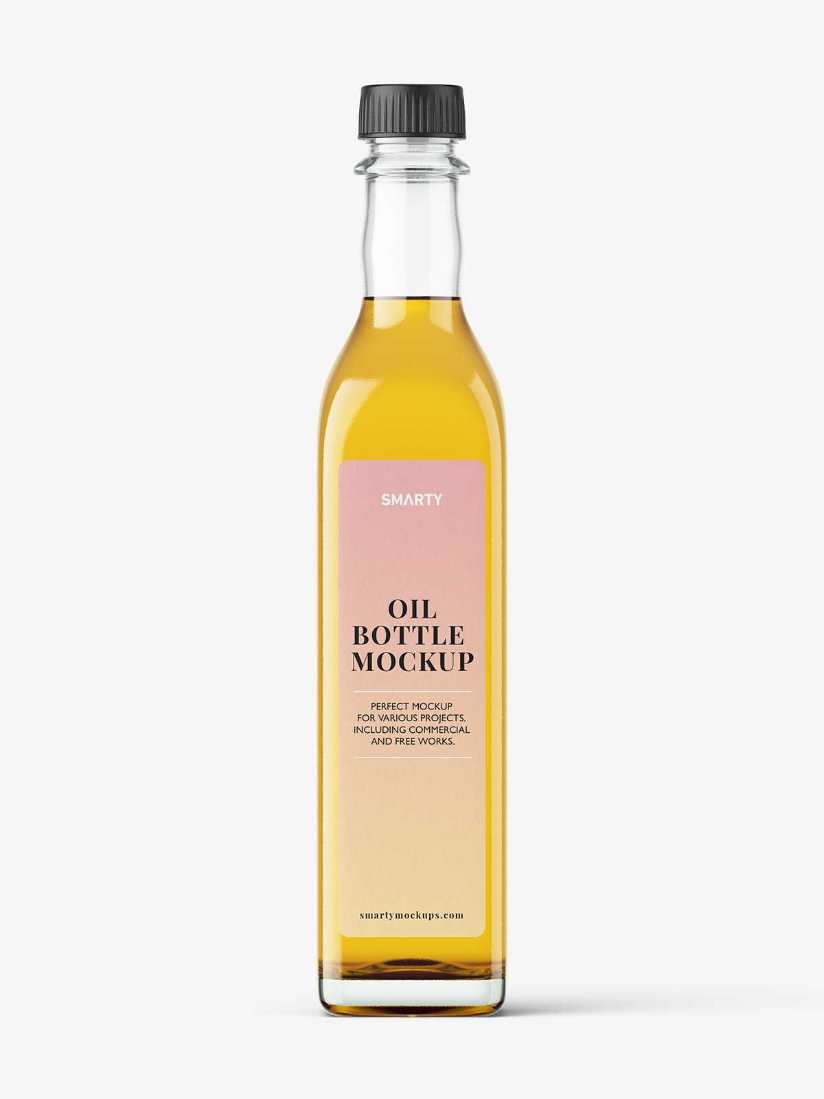 Clear oil bottle mockup