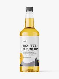 Clear plastic bottle mockup