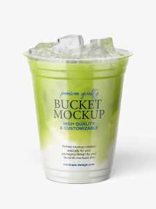 Clear plastic cold drink cup mockup
