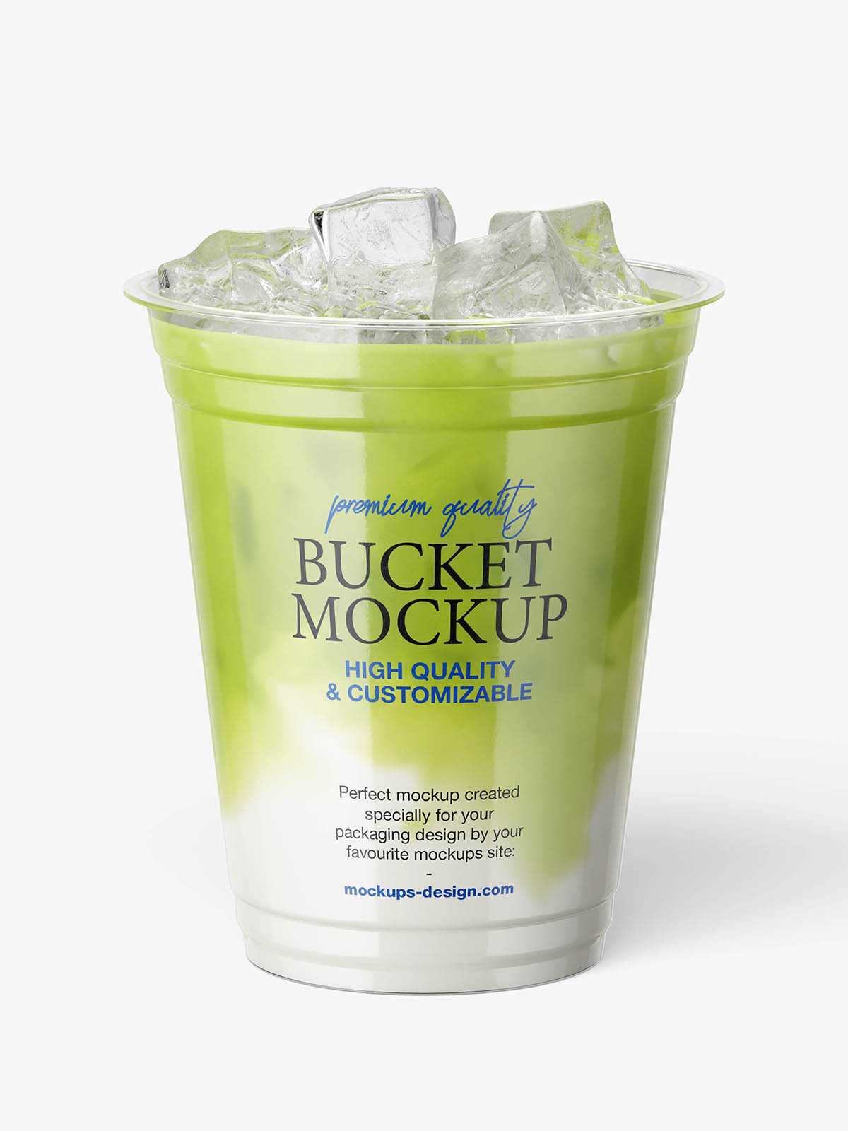 Clear plastic cold drink cup mockup