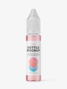 Clear plastic dropper bottle mockup