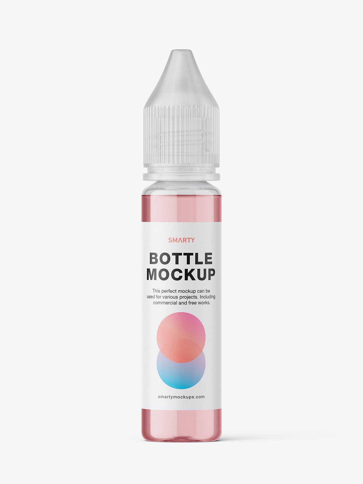 Clear plastic dropper bottle mockup
