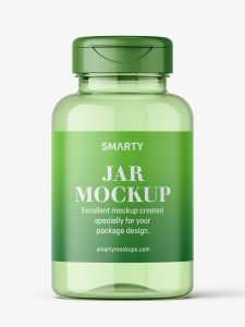 Clear plastic jar mockup