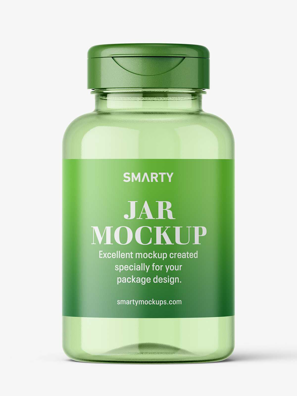 Clear plastic jar mockup