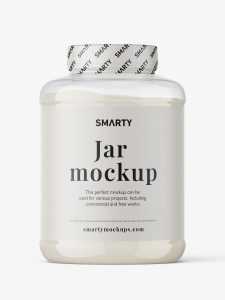 Clear protein jar mockup