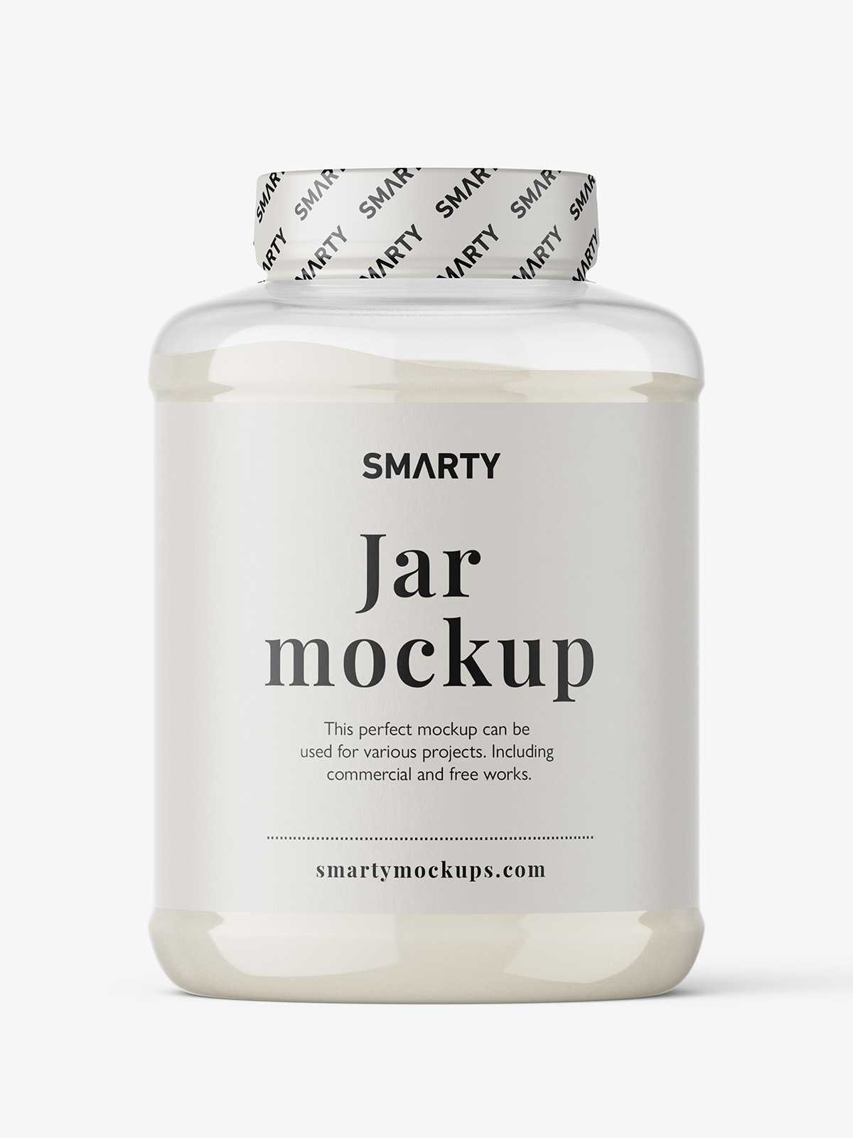 Clear protein jar mockup