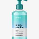 Clear pump bottle mockup