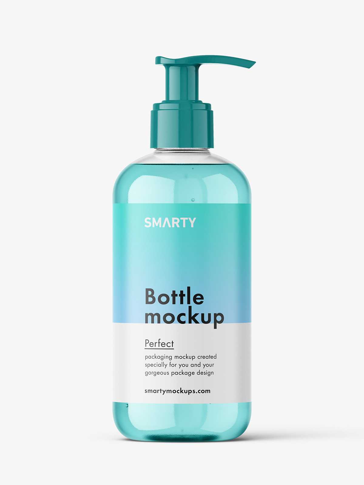 Clear pump bottle mockup