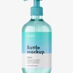 Clear pump bottle mockup