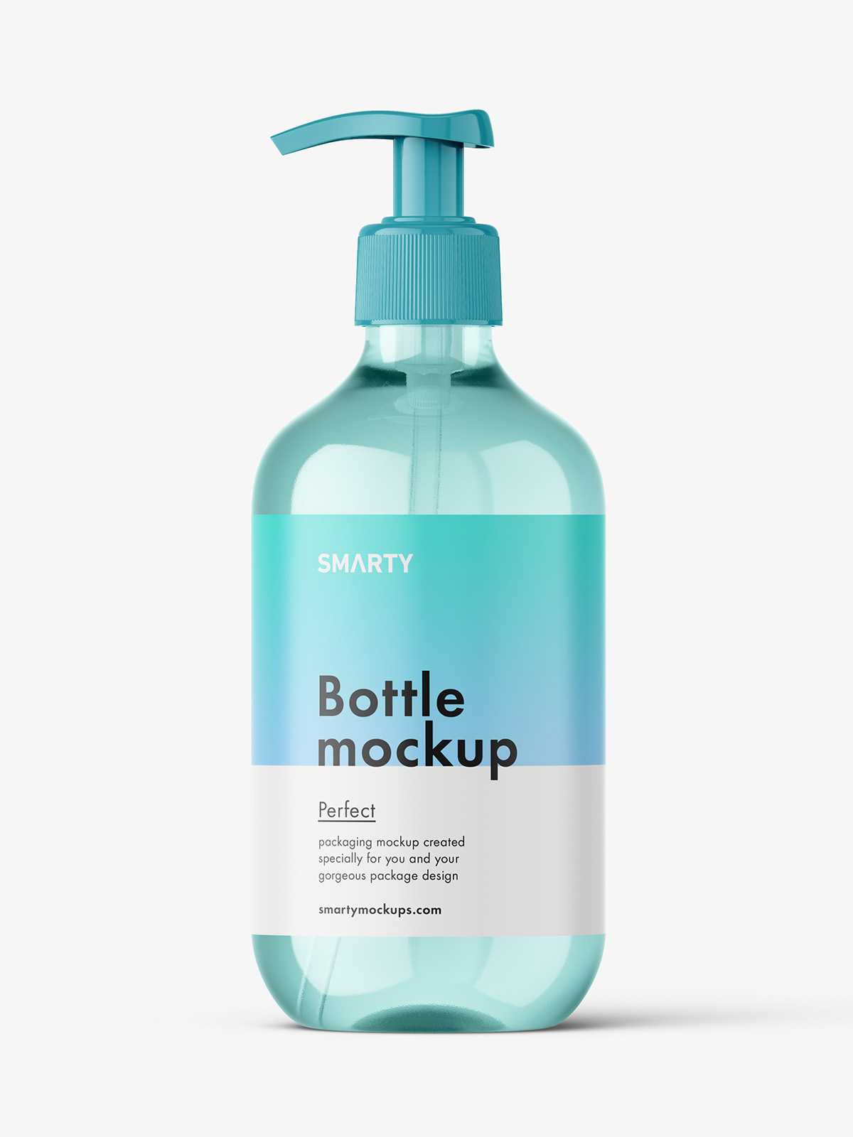 Clear pump bottle mockup