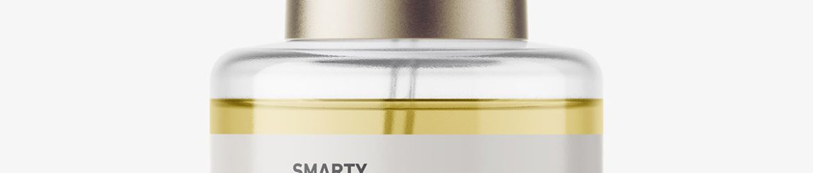 Clear pump bottle with seal mockup