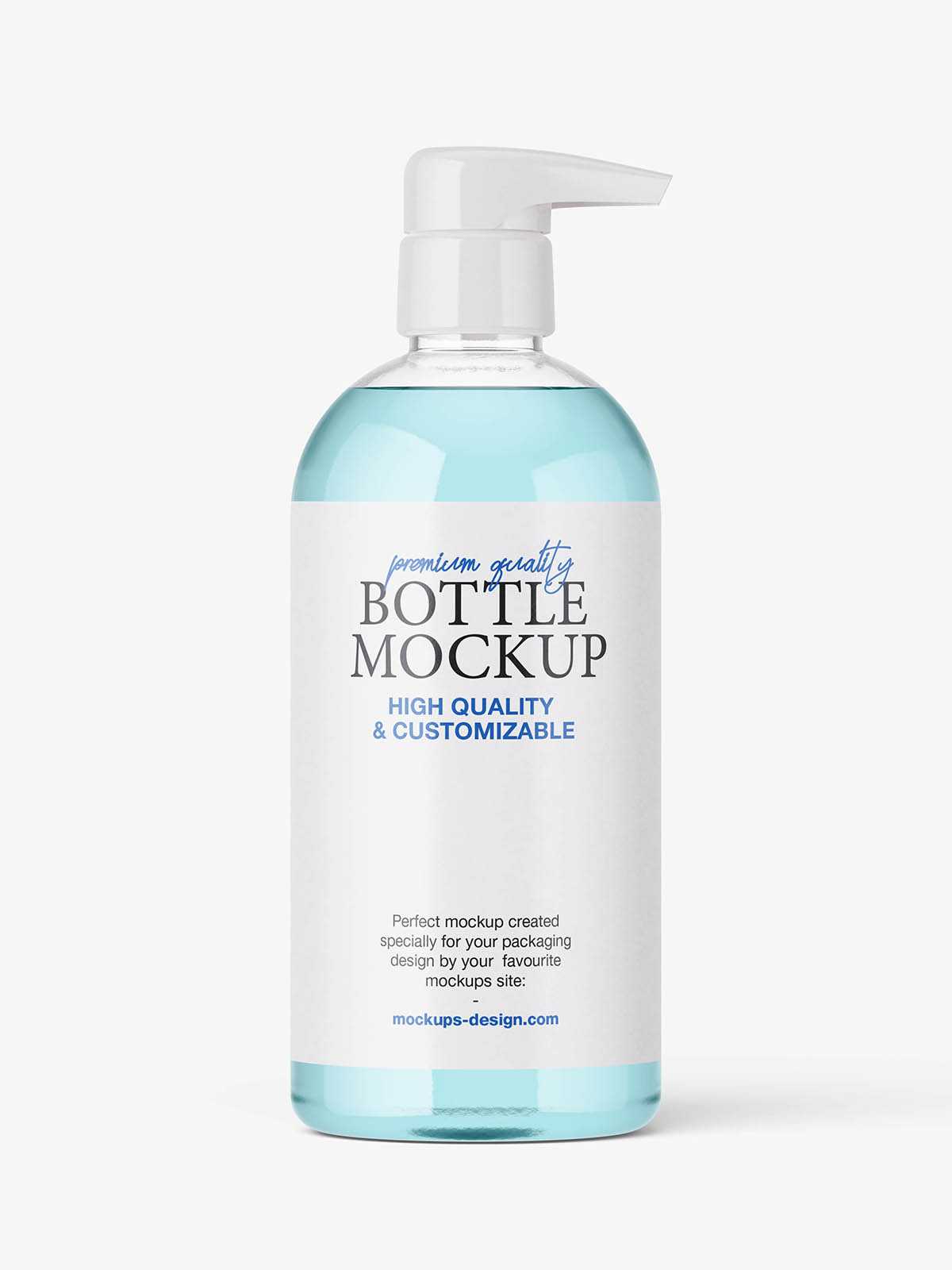 Clear pump dispenser bottle mockup