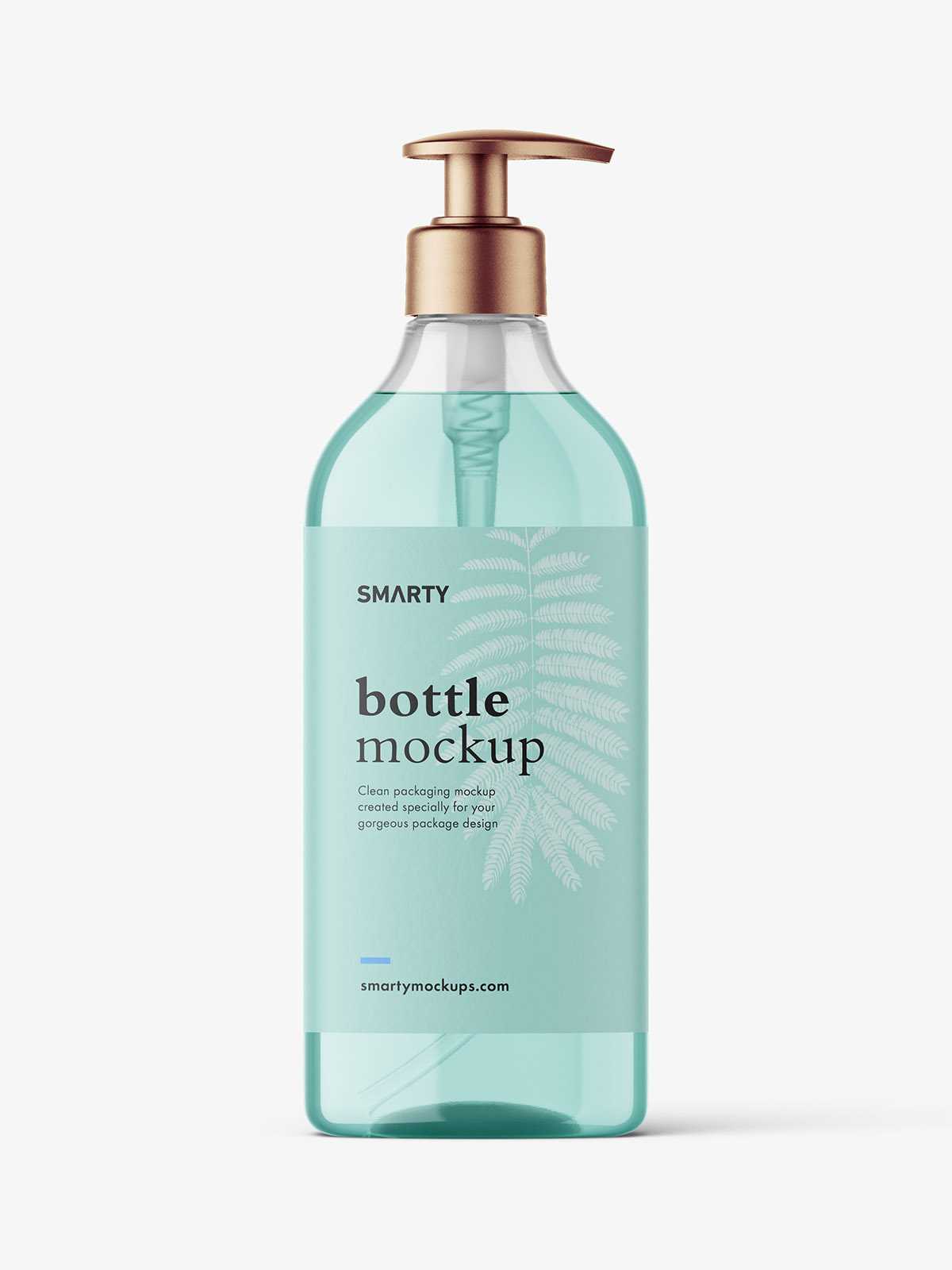 Clear rectangle pump bottle mockup