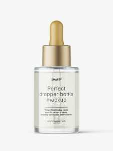 Clear round dropper bottle mockup