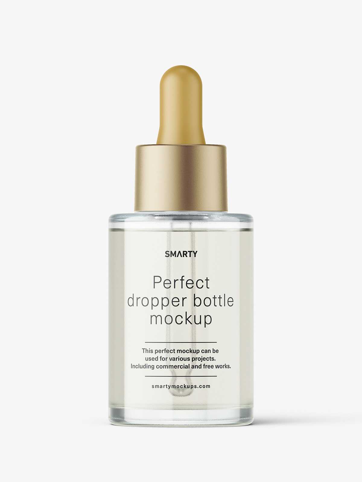 Clear round dropper bottle mockup