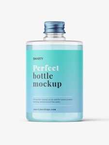 Clear screw cap bottle mockup